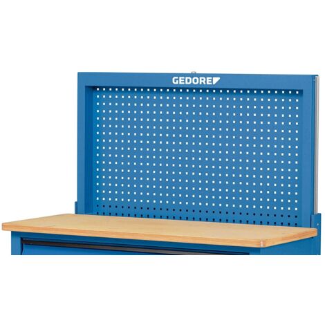 Paroi arrière Gedore vide, peut être fixée à l'établi 1504 XL et 1506 XL, dimensions : H 640 x L 1190 x P 70 mm