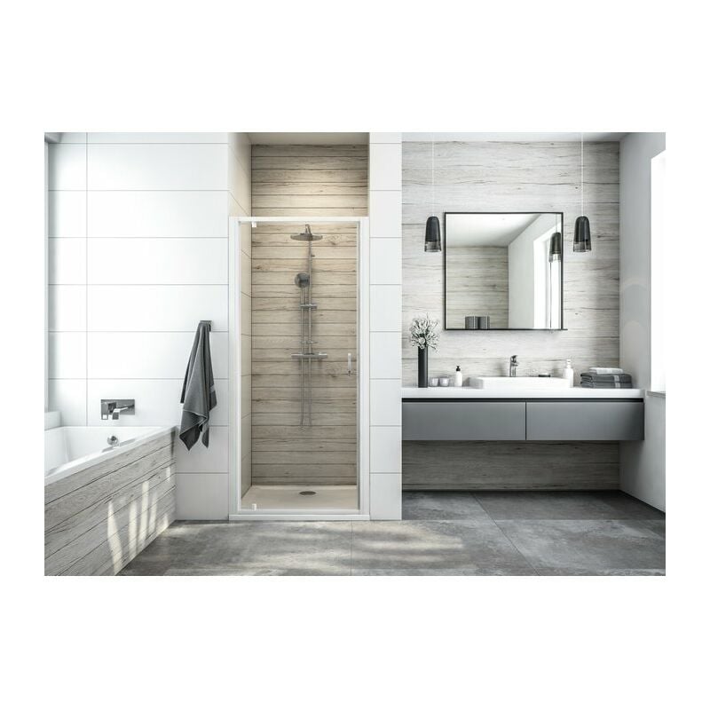 Porte de douche pivotante Atout 3 Leda Accès de face - Verre transparent - 90 cm