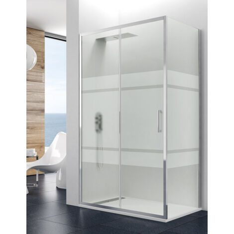 Paroi - Cabine angulaire ALLSTONE TITAN 1+1 avec côté fixe 160x80 cm  Sérigraphié