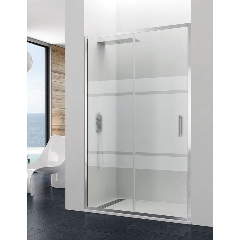 Paroi - Cabine frontale Allstone titan 1+1 130 cm Sérigraphié