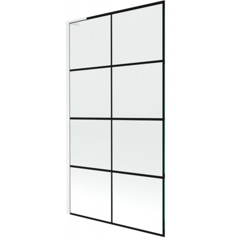 Paroi de baignoire à 1 volet Mexen Next L 100 x 150 cm, motif noir, blanc - 895-100-000-03-77-20