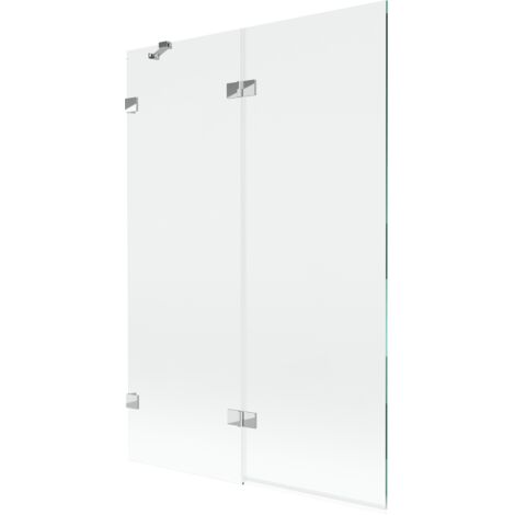 Paroi de baignoire à 2 volets, côté gauche 120 x 150 cm, transparent, chrome - 897-120-100-01-00-L