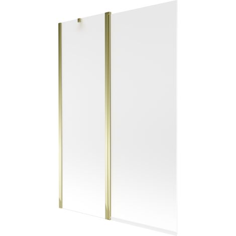 Paroi de baignoire à 2 volets Mexen Flip 120 x 150 cm, givre, doré - 894-120-101-50-30