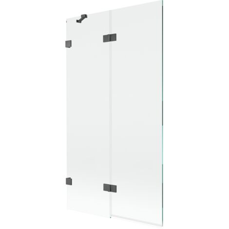 Paroi de baignoire à 2 volets Mexen Lunar gauche 100 x 150 cm, transparent, gris canon brossé - 897-100-100-66-00-L
