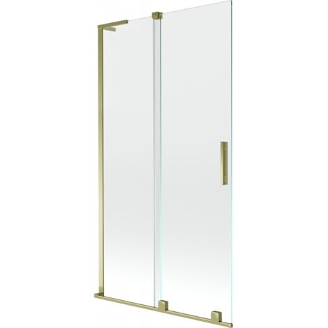 Paroi de baignoire coulissante 2 volets Mexen Velar L 100 x 150 cm, transparent, doré - 896-100-003-01-50