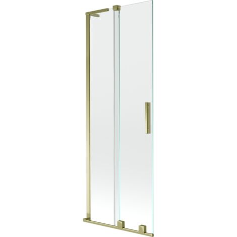 Paroi de baignoire coulissante à 2 volets Mexen Velar L 70 x 150 cm, transparent, doré - 896-070-003-01-50