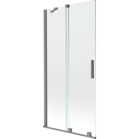 Paroi de baignoire coulissante bi-pliant Mexen Velar 90 x 150 cm, transparent, gun metal - 896-090-000-01-95