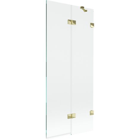 Paroi de baignoire Mexen Lunar 2 volets droite 80 x 150 cm, transparent, or - 897-080-100-50-00-P