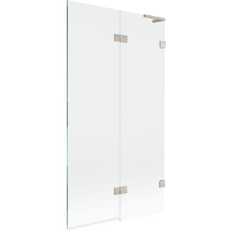 Paroi de baignoire Mexen Lunar L 2 volets droit 100 x 150 cm, transparent, nickel brossé - 897L-100-100-97-00-P