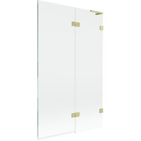 Paroi de baignoire Mexen Lunar L 2 volets droite 110 x 150 cm, transparent, or brossé - 897L-110-100-55-00-P
