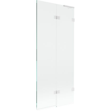 Paroi de baignoire Mexen Lunar L 2 volets droite 80 x 150 cm, transparent, blanc - 897L-080-100-20-00-P