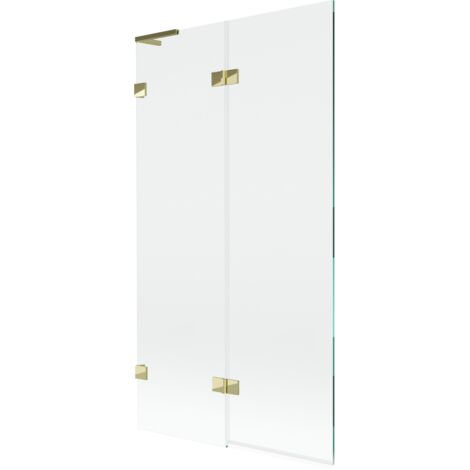 Paroi de baignoire Mexen Lunar L 2 volets gauche 100 x 150 cm, transparent, doré - 897L-100-100-50-00-L