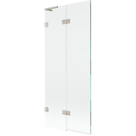 Paroi de baignoire Mexen Lunar L 2 volets gauche 80 x 150 cm, transparent, nickel brossé - 897L-080-100-97-00-L