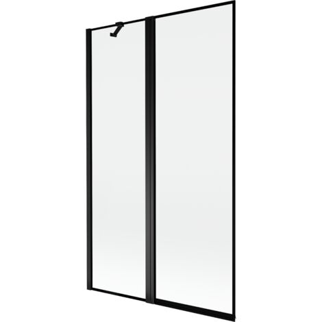 Paroi de baignoire Mexen Mist 2 volets gauche 110 x 150 cm, cadre noir, noir - 8A9-110-011-70-70-L