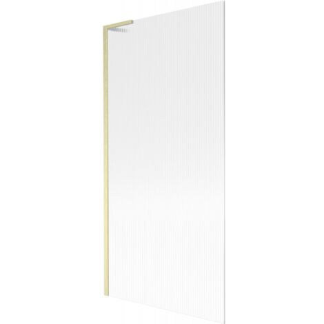 Paroi de baignoire Mexen Next L à 1 vantail 90 x 150 cm, stries, or brossé - 895-090-000-03-09-55