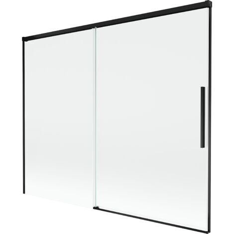 Paroi de baignoire Mexen Rox à 2 volets coulissants 190 x 150 cm, transparent, noir - 8C9-190-001-70-00