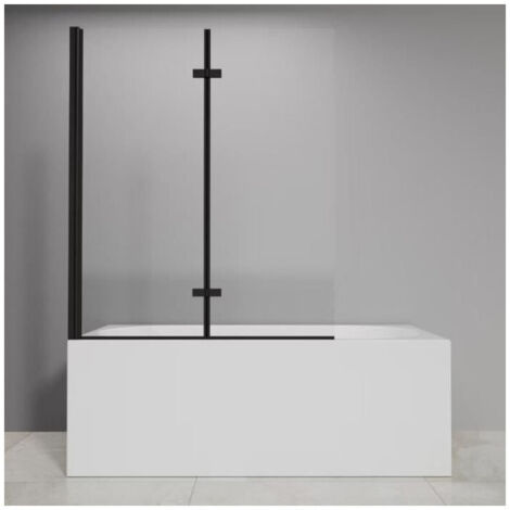 Paroi de baignoire pivotante GELCO DESIGN MAGGY 100 x 140 cm Noir mat 5 mm
