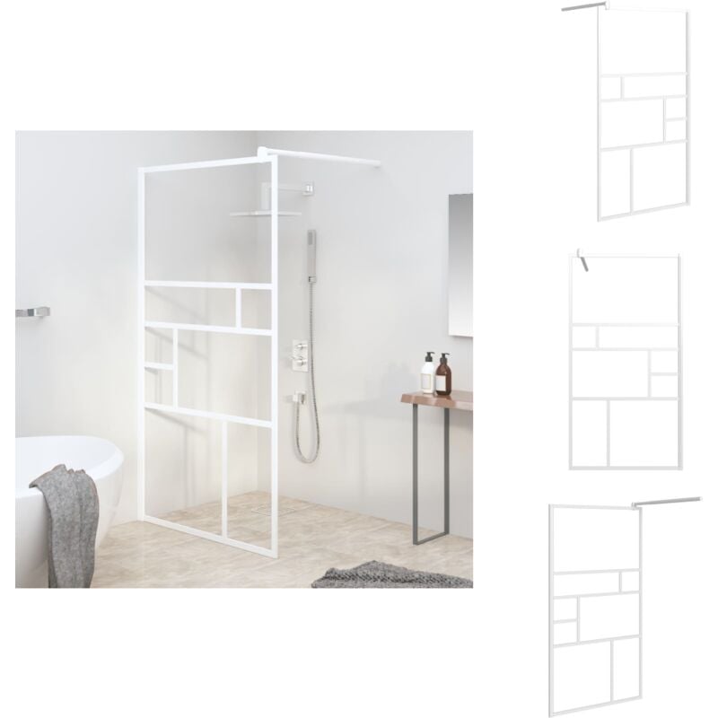 Vidaxl - Paroi de douche 100x195 cm esg Verre Blanc - Mur De Douche - Cabine De Douche - Paroi De Douche - Douche Transparente - Verrière De Douche