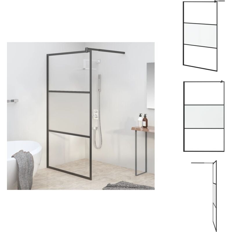 Paroi de douche 115x195 cm Verre esg demi-dépoli Noir - Pare-douche - Cabine De Douche - Paroi De Douche - Douche Moderne - Pare Brise Douche