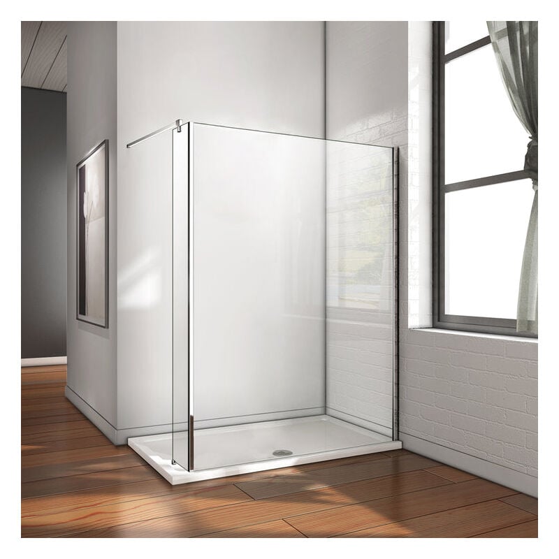 Aica Sanitaire - aica Paroi de douche 130x200cm avec retour pivotant fixe douche à l'italienne