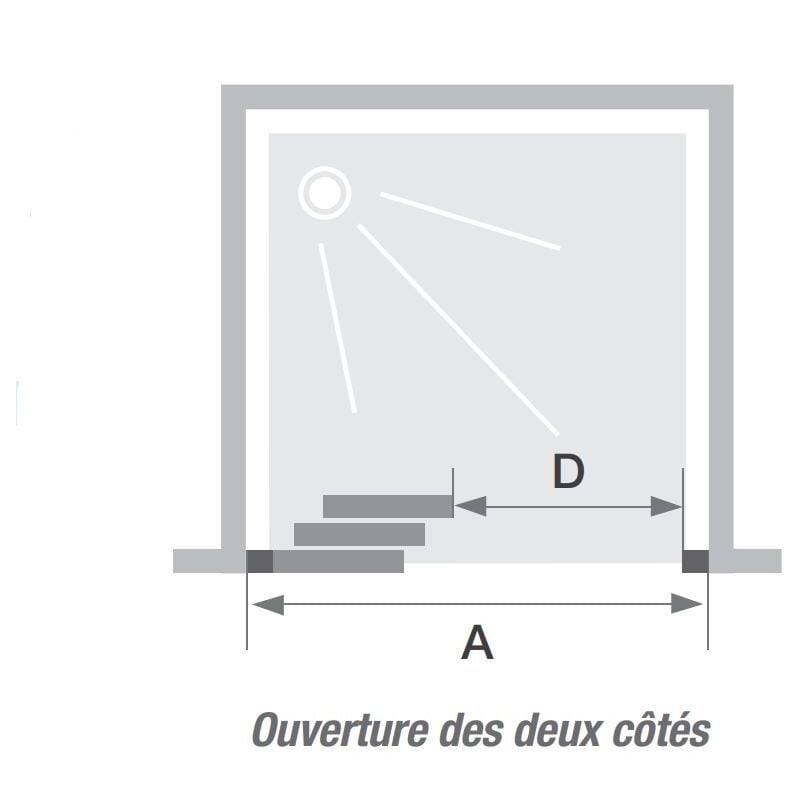 Paroi de douche supra iii 3V avec 2 volets coulissants 100cm profilé blanc avec verre transparent Kinedo PA1552BTN
