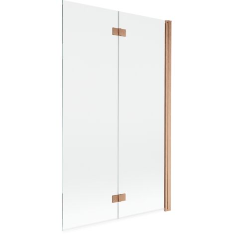 Paroi de douche 2 volets droite Mexen Mist 110 x 150 cm, transparent, cuivre brossé - 8A9-110-002-65-00-P