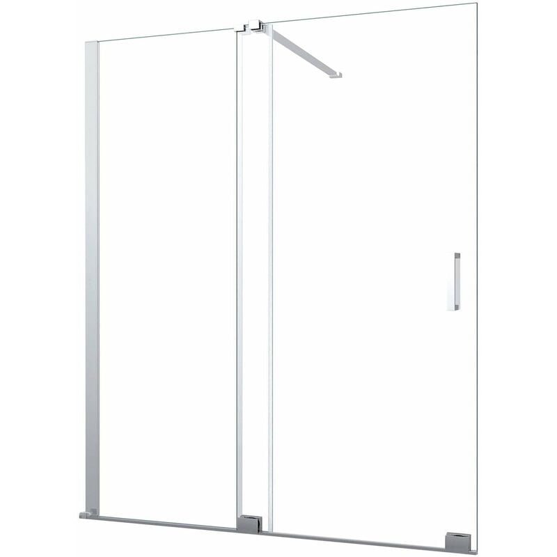 Paroi de douche 8 mm à porte coulissante réversible, hauteur 200 Cm.130 réglable 126-130 cm