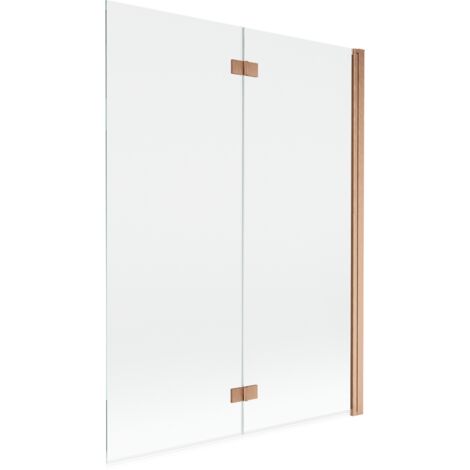 Paroi de douche à deux volets Mexen Mist 130 x 150 cm, transparent, cuivre brossé - 8A9-130-002-65-00-P