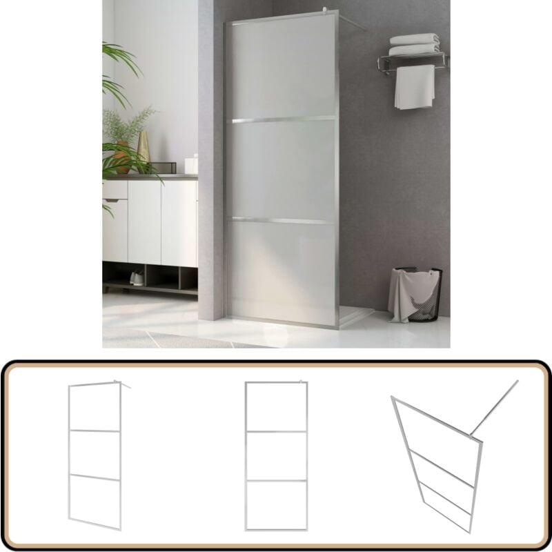 Paroi de douche à l'italienne à verre ESG dépoli 115x195 cm - Pare-douche Italienne - Pare-douche En Verre - Douche Design - Cabine De Douche