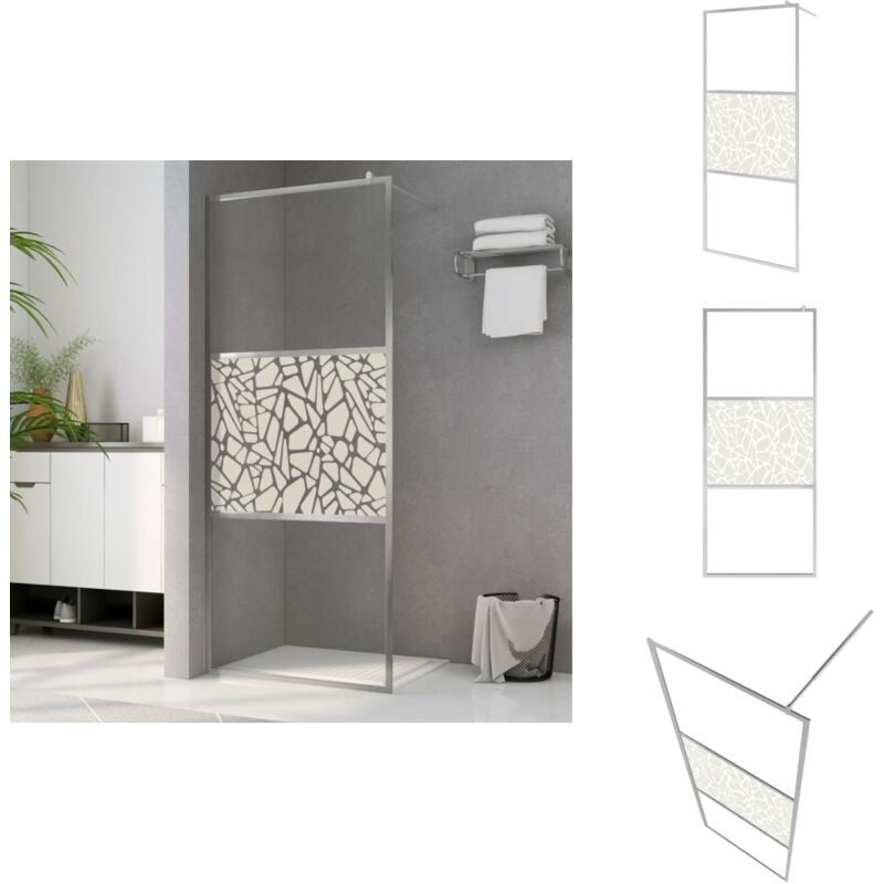 Paroi de douche à l'italienne à verre esg pierre 115x195 cm - Pare-douche Italienne - Paroi De Douche - Douche à L'italienne - Cloison De Douche