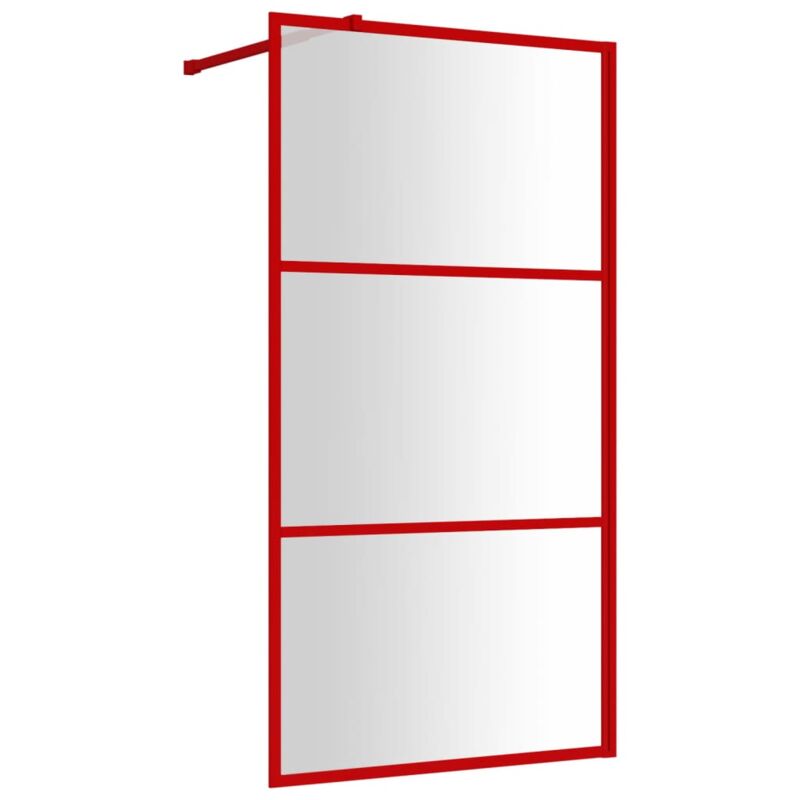 Vidaxl - Paroi de douche avec verre esg transparent rouge 100x195 cm