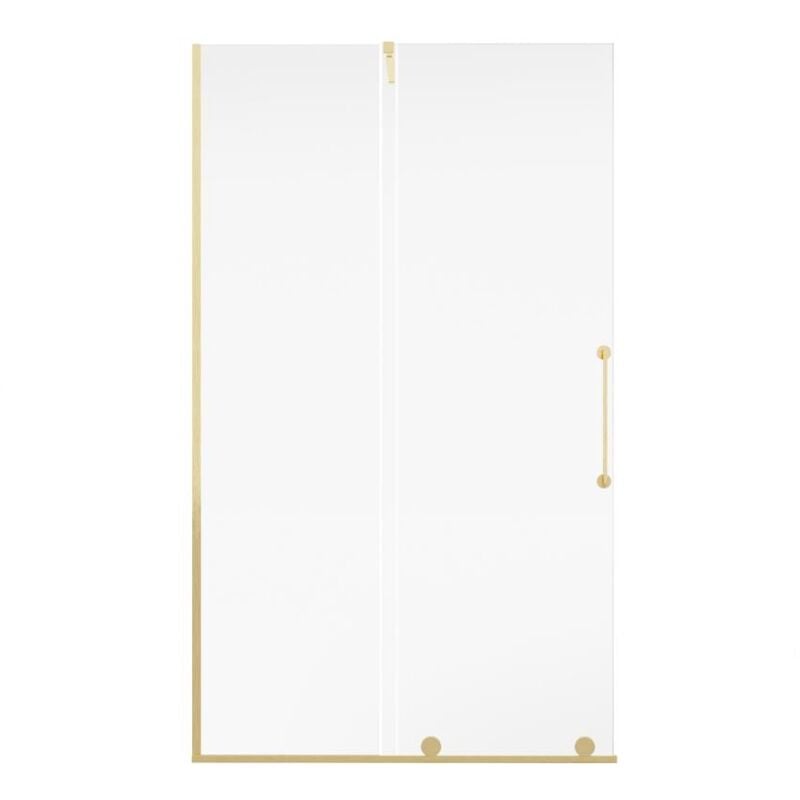Paroi de douche à l'italienne avec porte coulissante en métal style industriel - Doré - 120 x 200 cm - YOREM