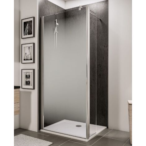 Schulte – Paroi de douche Walk In 120 x 30 x 190 cm – Verre de sécurité 6 mm – Profilé chromé – Traitement anticalcaire – Décor Brouillard