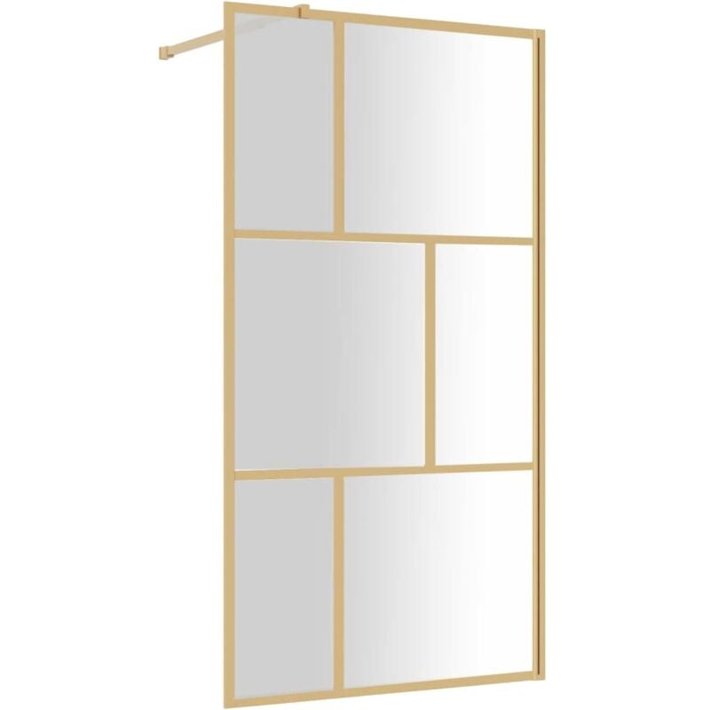 Vidaxl - Paroi de douche avec verre esg transparent doré 100x195 cm