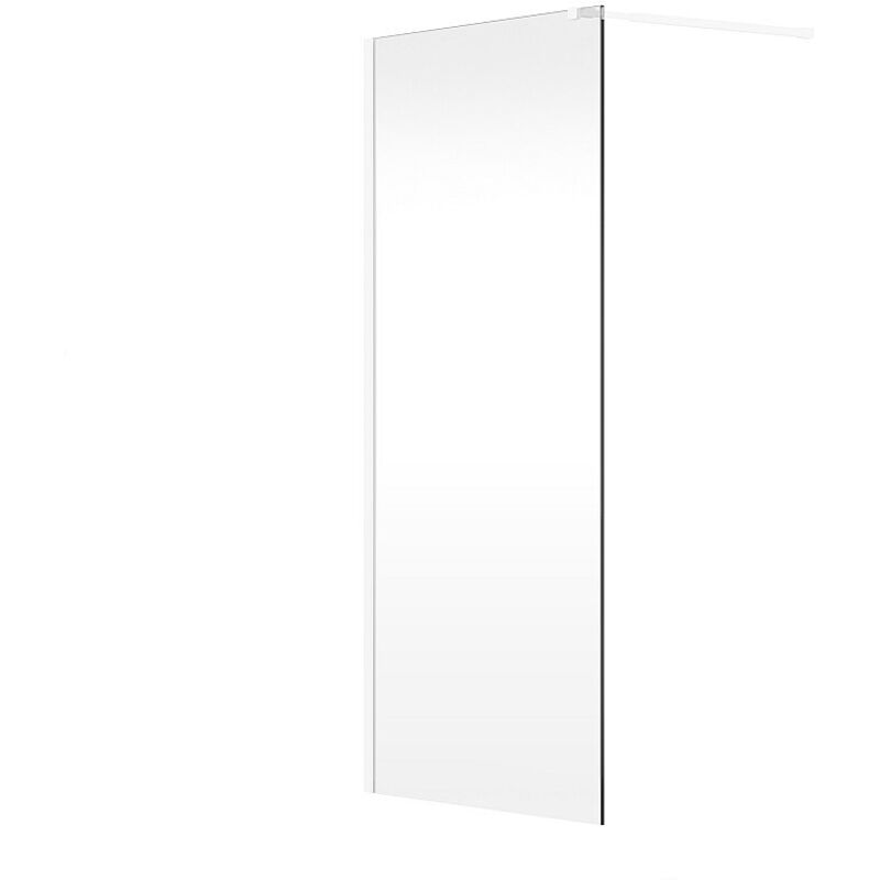Paroi de douche à l'italienne - Blanc mat - Verre 6 mm - 120x200 cm - DAREN