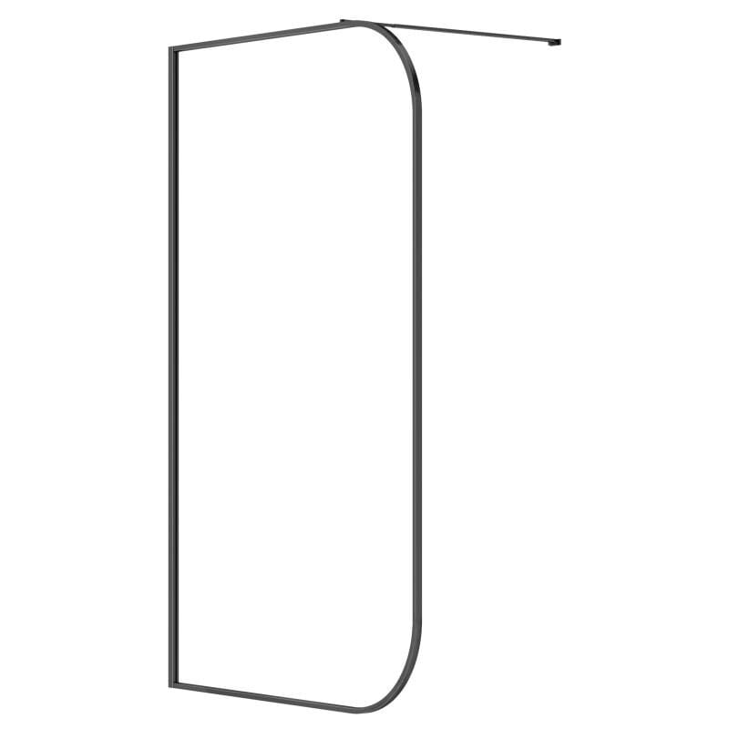 Vente-unique - Paroi de douche à l'italienne courbée - 120 x 200 cm - Noir mat - douyano