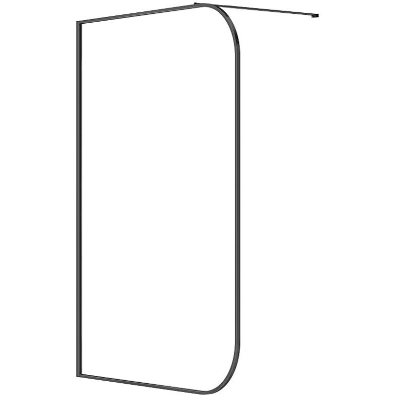 Vente-unique - Paroi de douche à l'italienne courbée - 140 x 200 cm - Noir mat - douyano