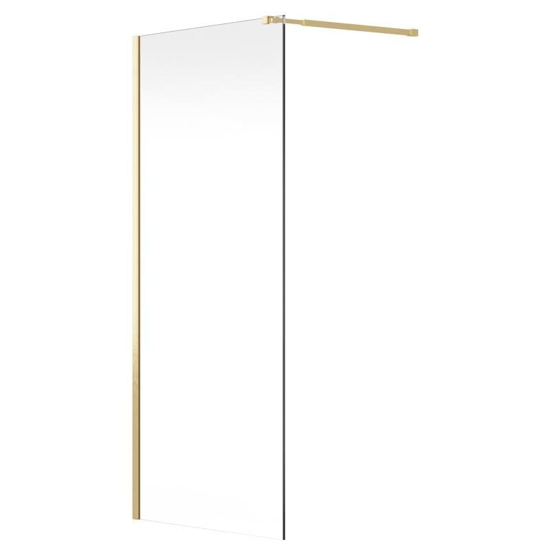Vente-unique - Paroi de douche à l'italienne - Doré - Verre 6 mm - 140x200 cm - daren