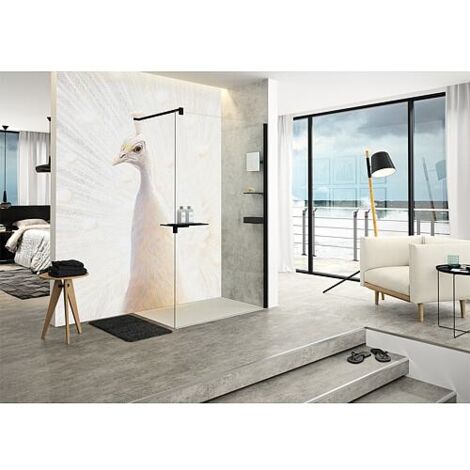 Paroi de douche à l’italienne en verre Hüppe Select+ avec kit de profilés muraux, l x H x P : 785-800 x 2000 x 6 mm ETC Black