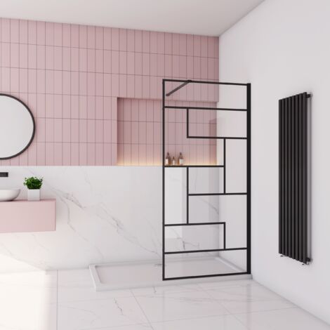 Paroi de douche à l’italienne industrielle 70x200cm walk-in en verre anticalcaire avec une de barre de fixation horizontal 90cm