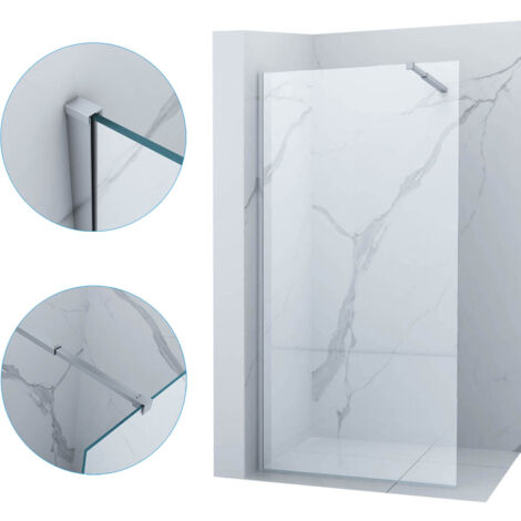Paroi de douche à l’italienne Silla, verre transparent 80x200 cm, installation murale facile, design moderne, Chromé