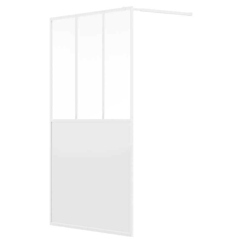 Paroi de douche à l'italienne style atelier - Blanc mat - 120 x 200 cm - urbanik