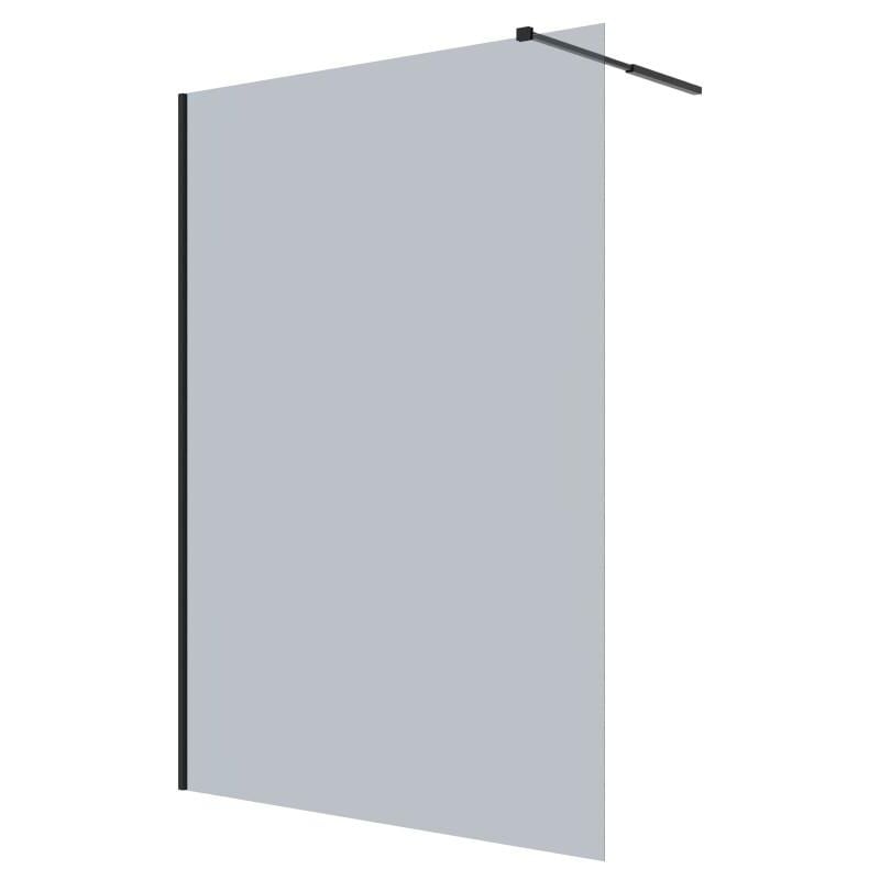 Vente-unique - Paroi de douche à l'italienne - Verre fumé gris - 140x200 cm - malika ii