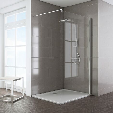 Paroi de douche à l'italienne, Walk In Schulte, Espace 8 T, verre 8 mm, profilé aspect chromé dimensions au choix