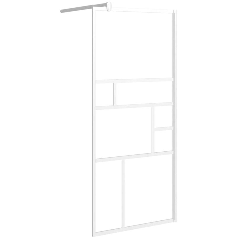 vidaXL Duschwand für Walk-In Dusche 90x195 cm ESG-Glas Weiß