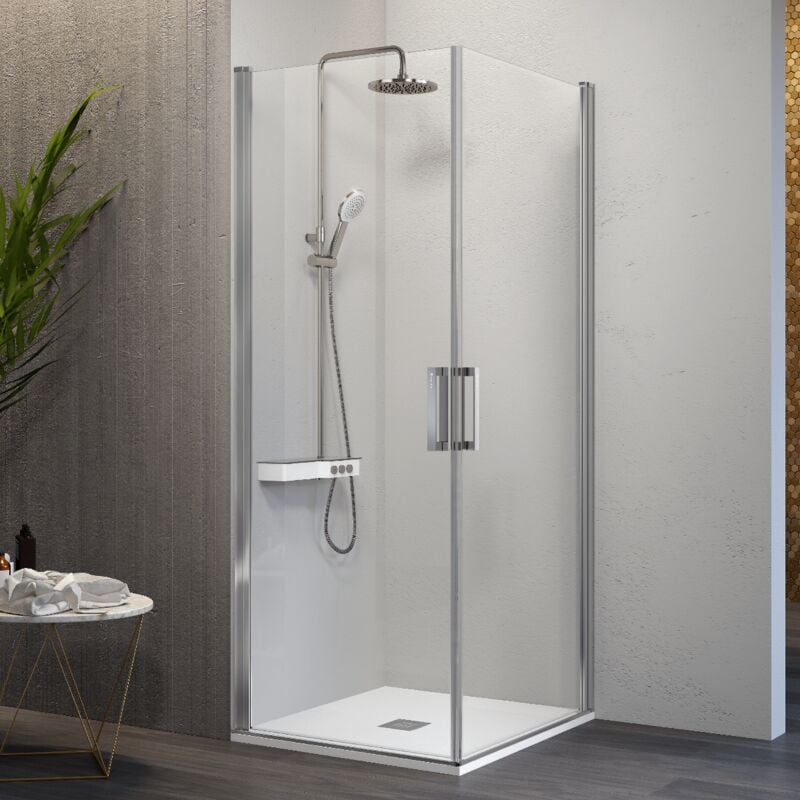 Paroi de douche accès en angle 2 portes pivotantes NARDI 60 x 80 cm