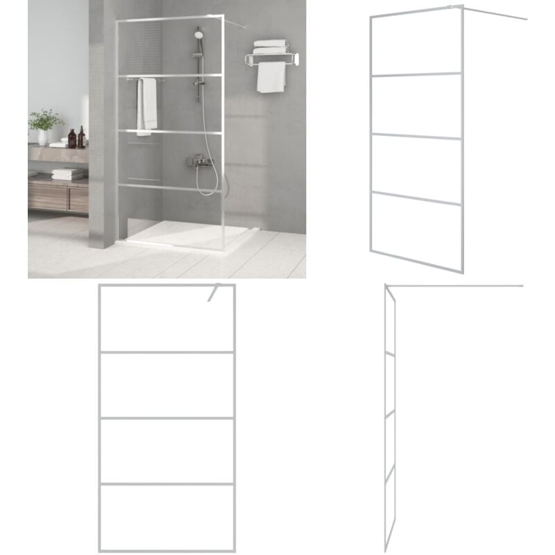 Paroi de douche Argenté 100x195 cm Verre esg transparent - Mur De Douche - Paroi De Douche - Douche - Cabines De Douche - Salle De Bain - Home &
