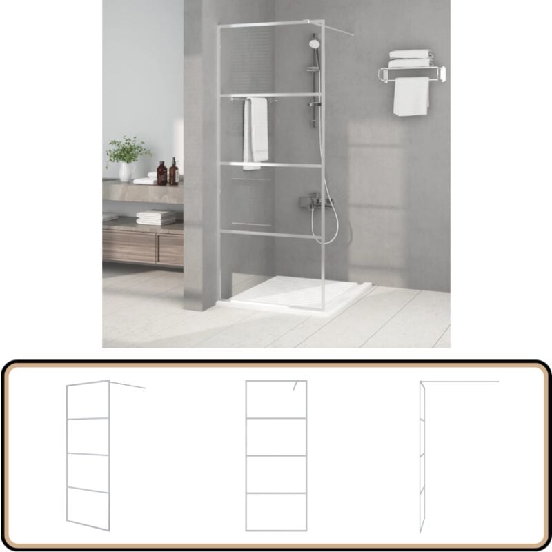 Vidaxl - Paroi de douche Argenté 80x195 cm Verre esg transparent - Pare Brise De Douche - Mur De Douche - Cabine De Douche - Porte De Douche - Douche