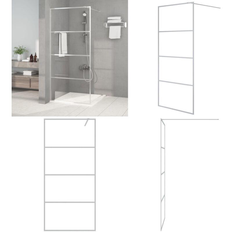 Paroi de douche Argenté 90x195 cm Verre esg transparent - Pare Brise De Douche - Mur De Douche - Cabine De Douche - Porte De Douche - Douche Vitrée