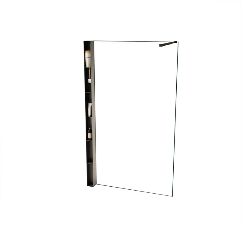 Paroi de douche avec rangements style moderne Noir 120x200x0.5 cm